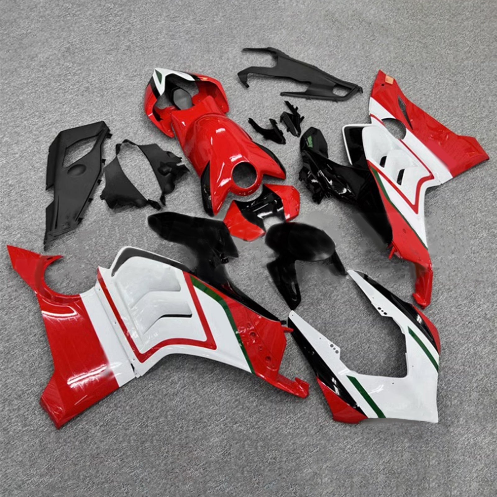 Amotopart Ducati 20-21 Panigale V4 V4S Glossy Black White Red Fairing Kit