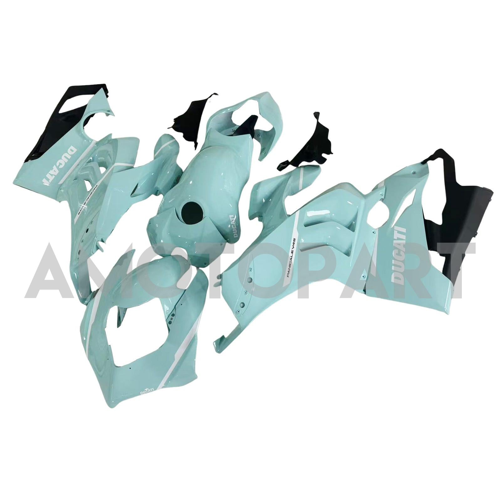 Amotopart Ducati 20-21 Panigale V4 V4S Black Blue Fairing Kit