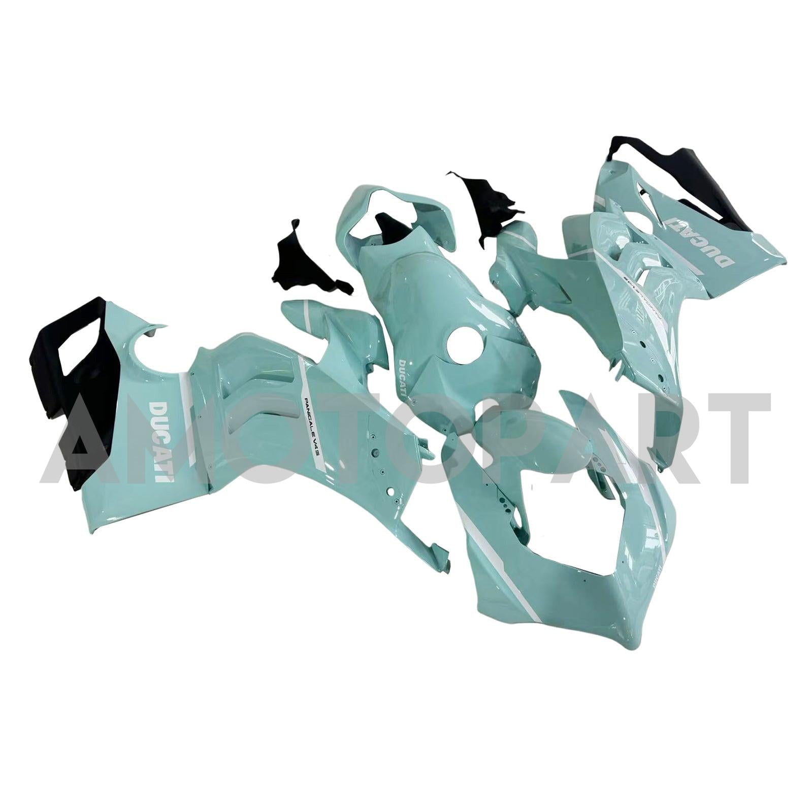 Amotopart Ducati 20-21 Panigale V4 V4S Black Blue Fairing Kit