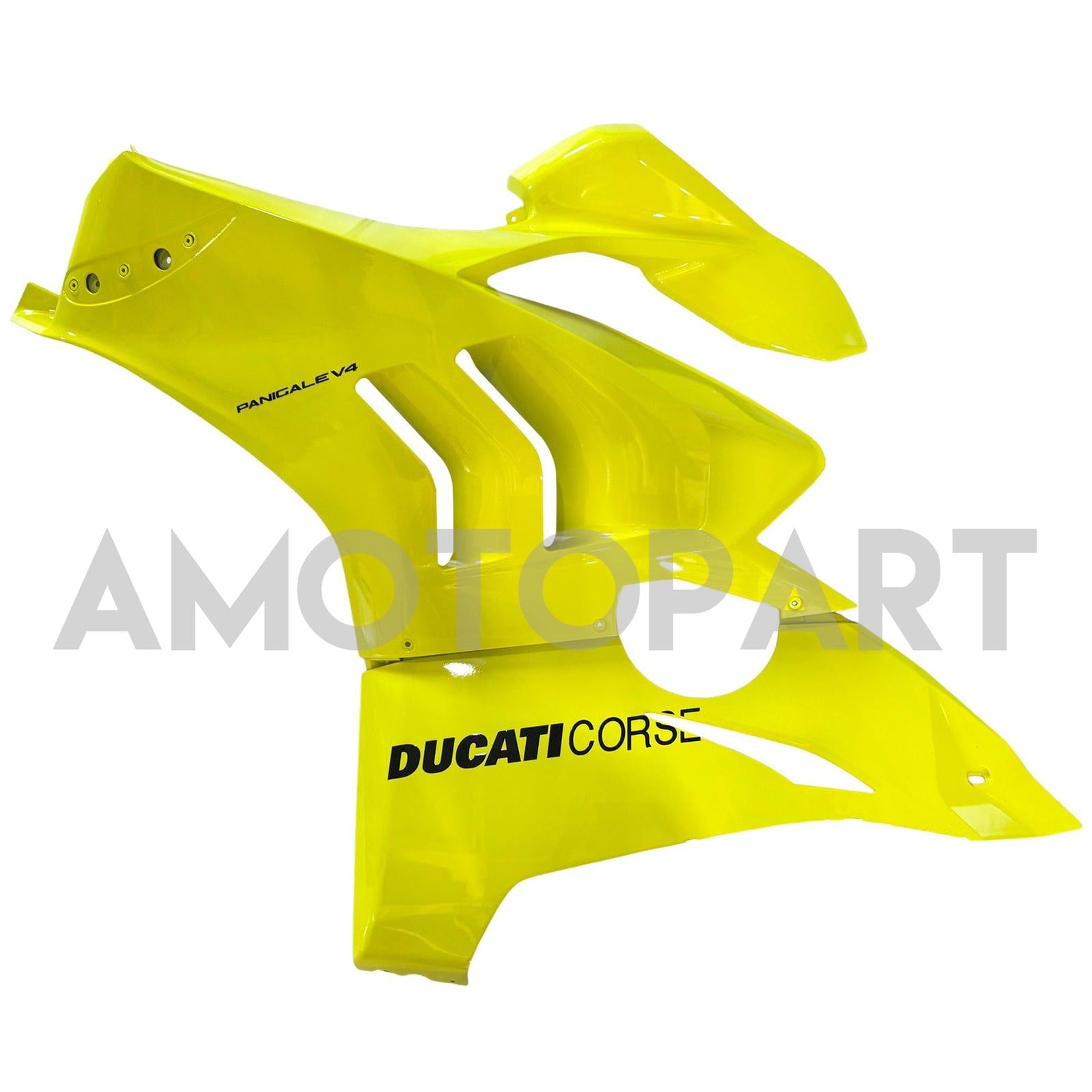 Amotopart Ducati Panigale 20-21 V4 V4S Black Light Yellow Fairing Kit