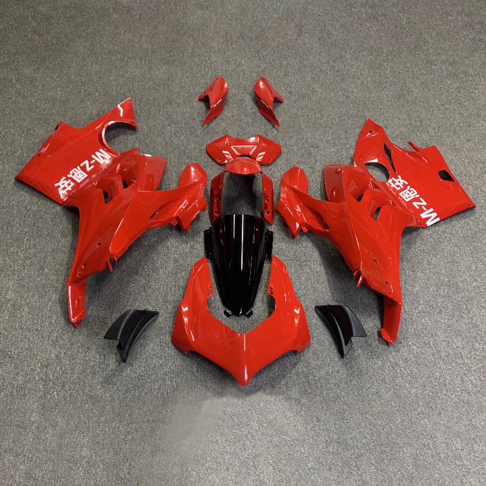 Amotopart Ducati Panigale 20-21 V4 V4S Glossy Black Red Fairing Kit