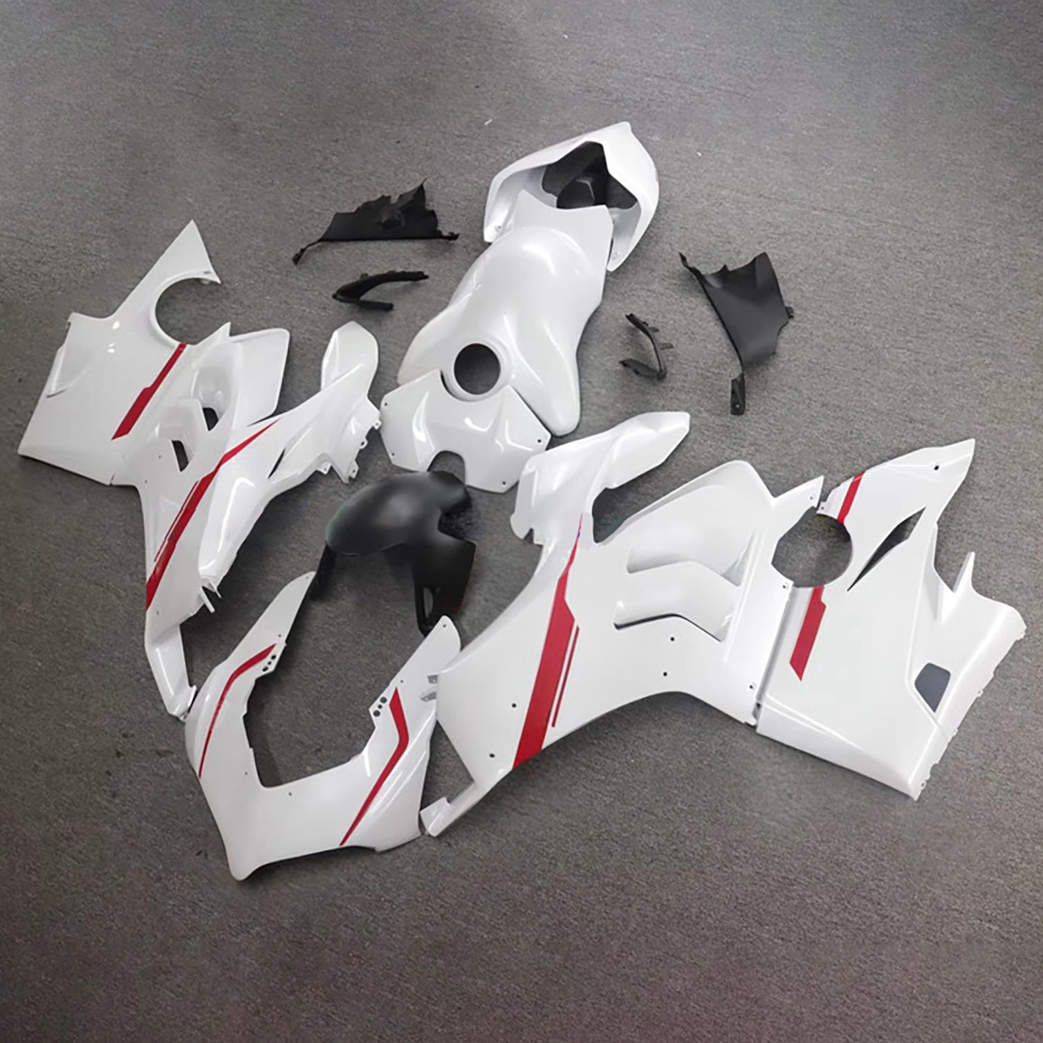 AMOTOPART DUCATI 20-21 V4 V4S光沢のある白い赤いフェアリングキット
