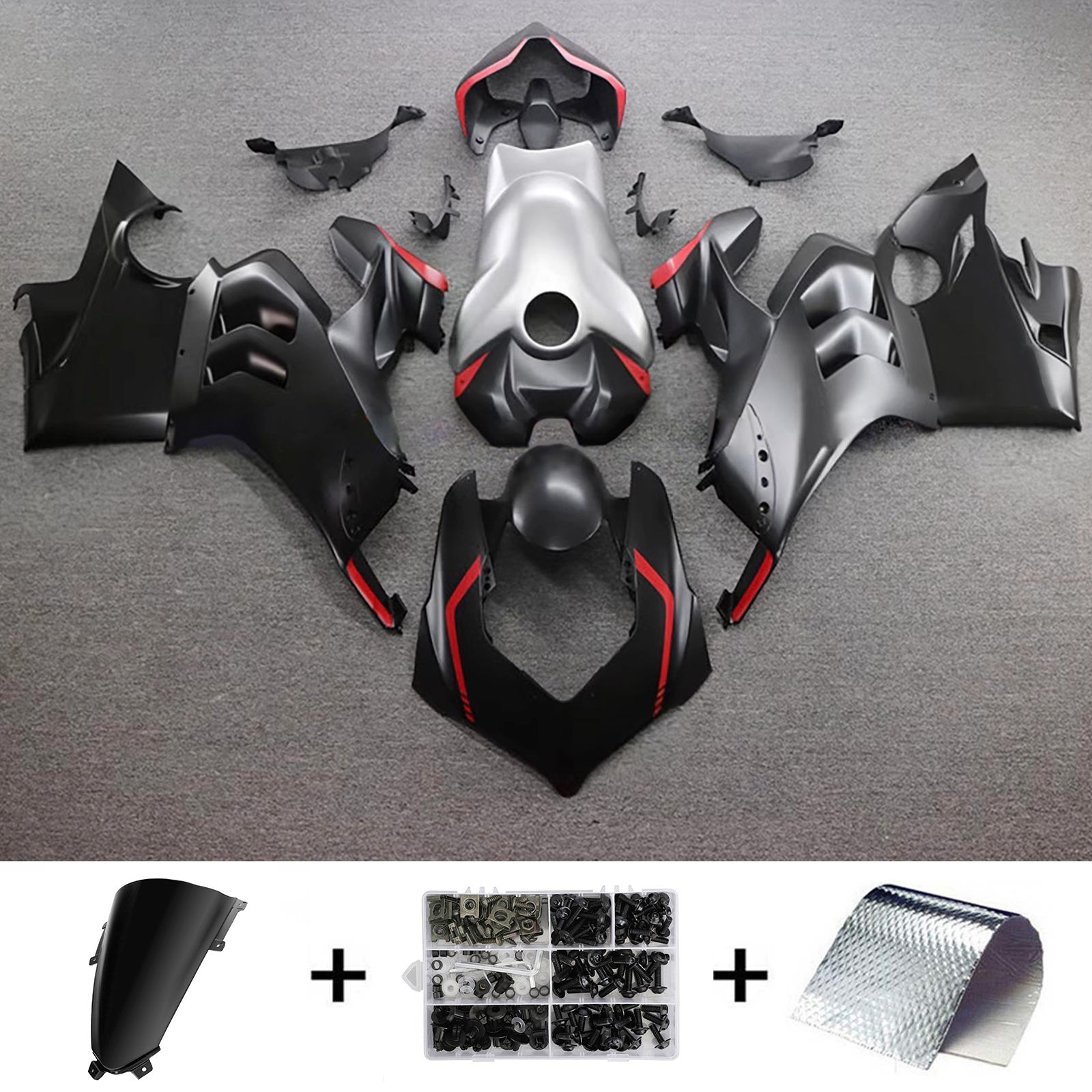 AMOTOPART DUCATI 20-21 V4 V4Sマットブラックシルバーフェアリングキット