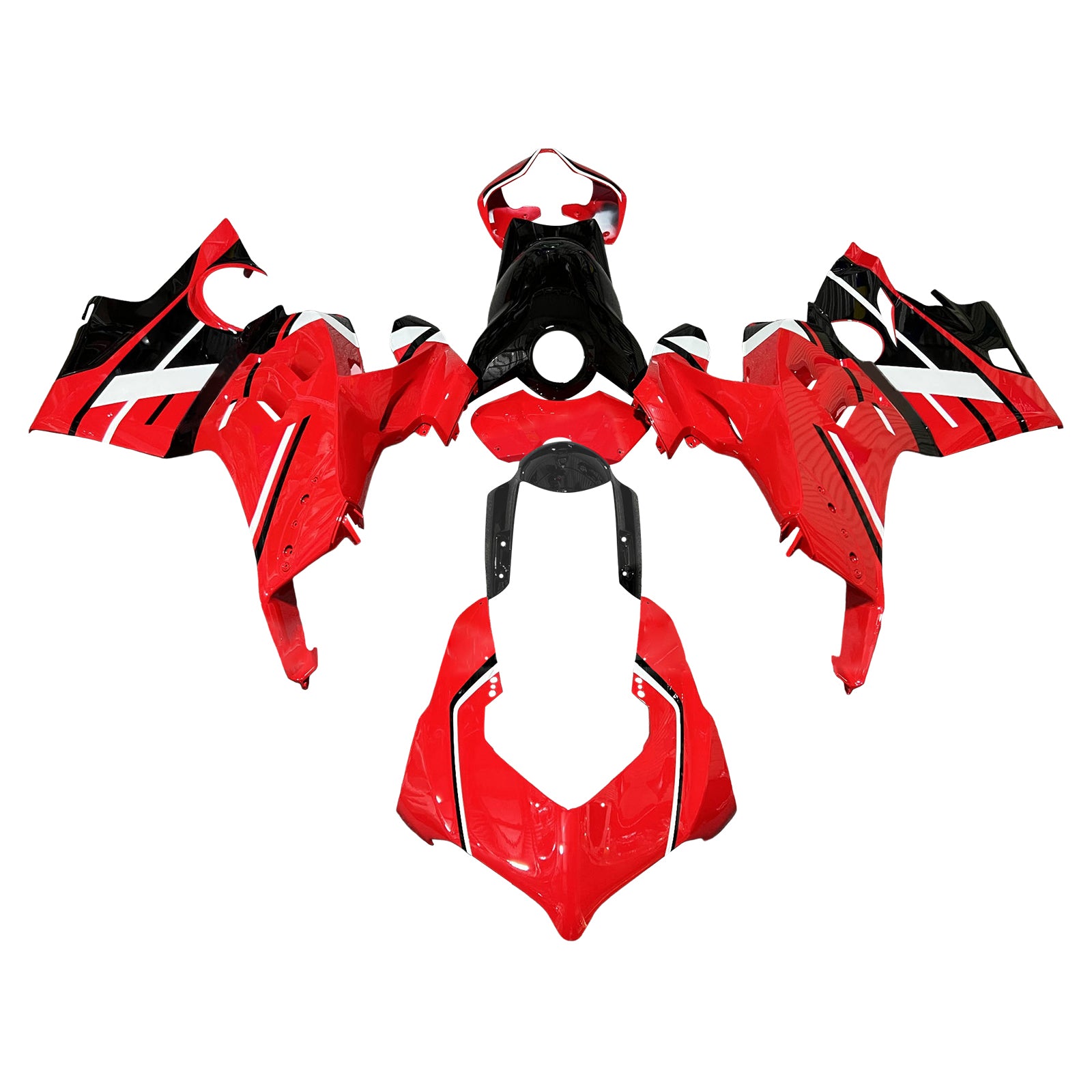 Amotopart Ducati 20-21 V4 V4S Glossy Black Red White Fairing Kit