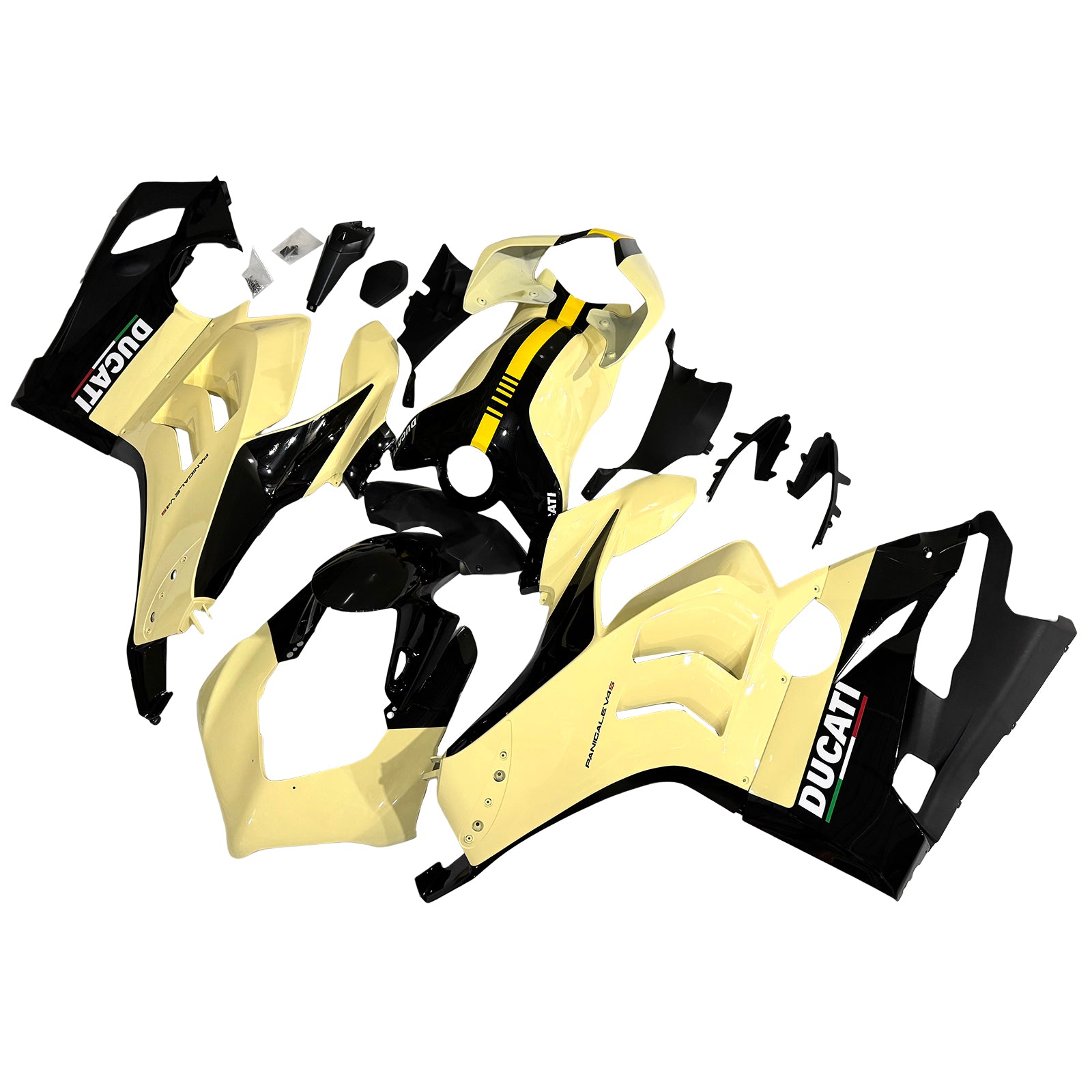 Amotopart Ducati 20-21 Panigale V4 V4S Black Blue Fairing Kit