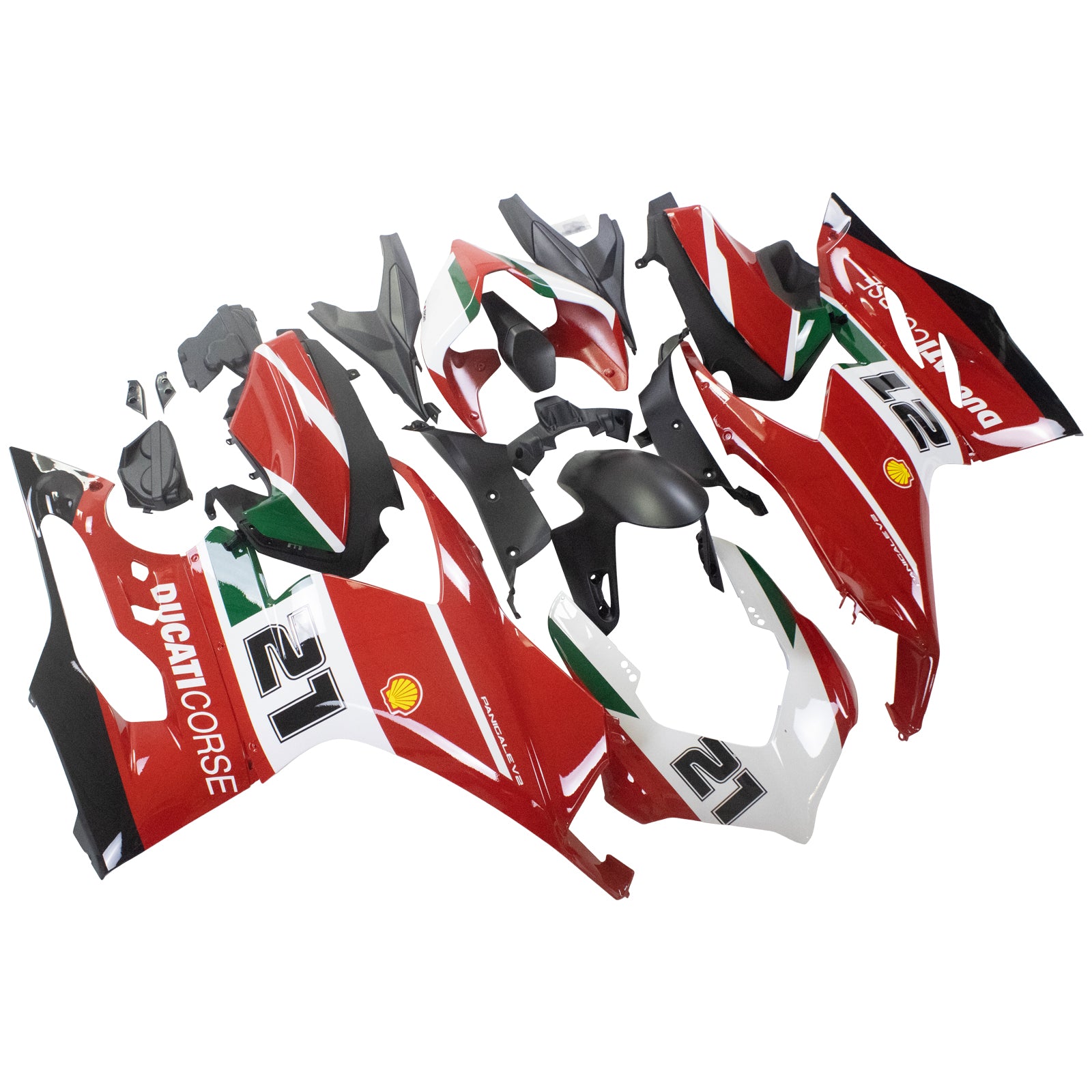 Amotopart Ducati 2020–2024 Panigale V2 Verkleidungssatz, rot/weiß