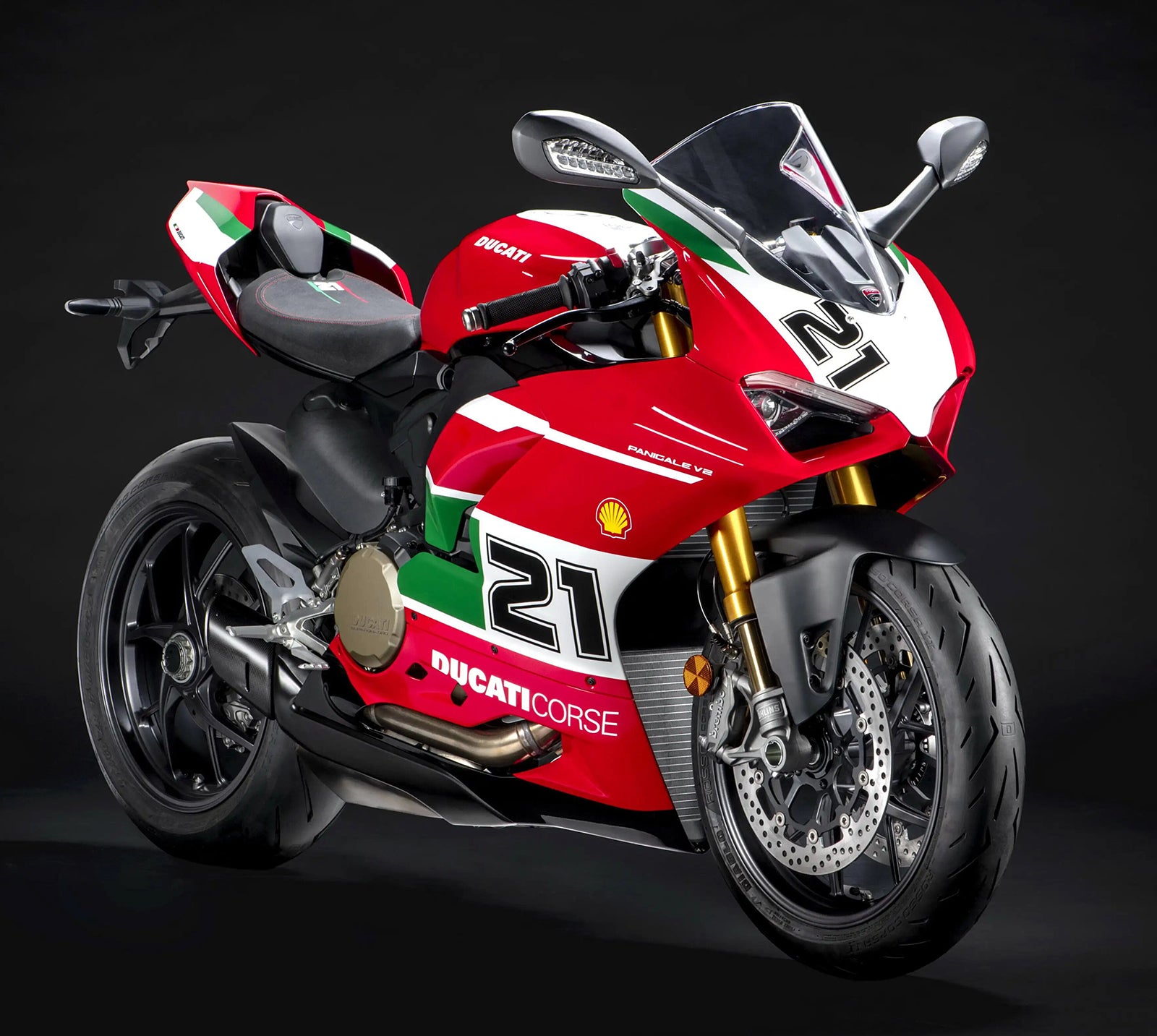 Amotopart Ducati 2020–2024 Panigale V2 Verkleidungssatz, rot/weiß