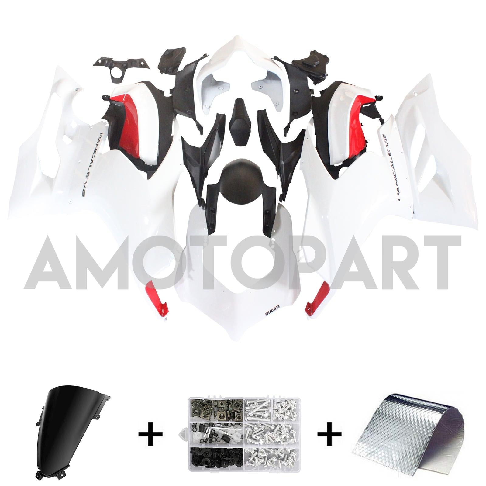 Amotopart Ducati 2020-2024 Panigale V2 White Fairing Kit
