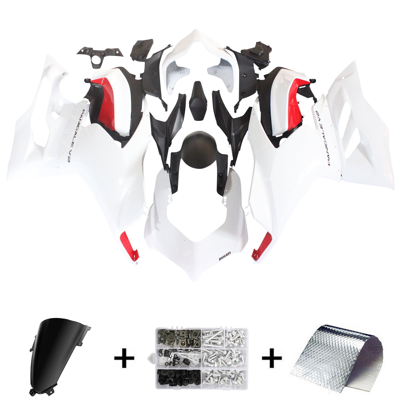 Kit de carénage Amotopart Ducati 2020-2024 Panigale V2 blanc