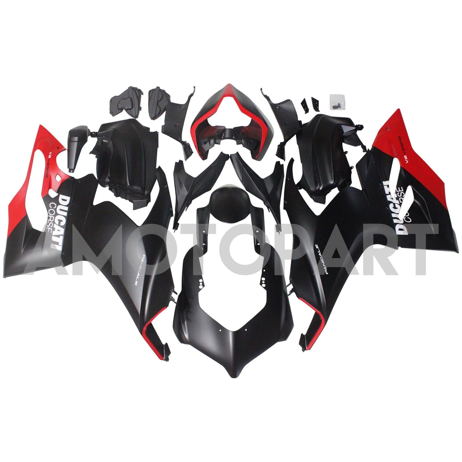 Amotopart 2020-2024 Ducati Panigale V2 Black&Red Fairing Kit