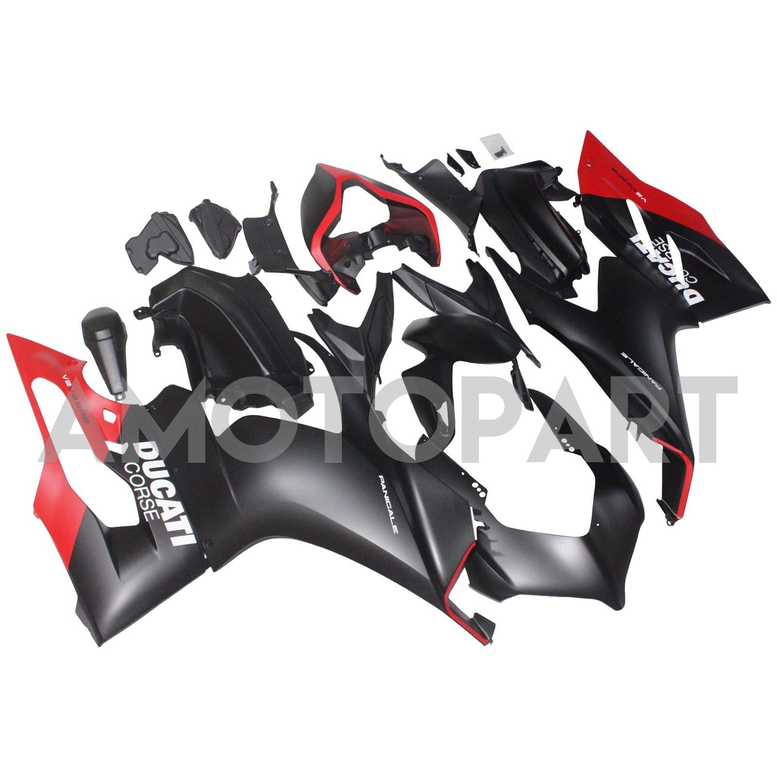 Amotopart 2020-2024 Ducati Panigale V2 Black & Red Fairing Kit