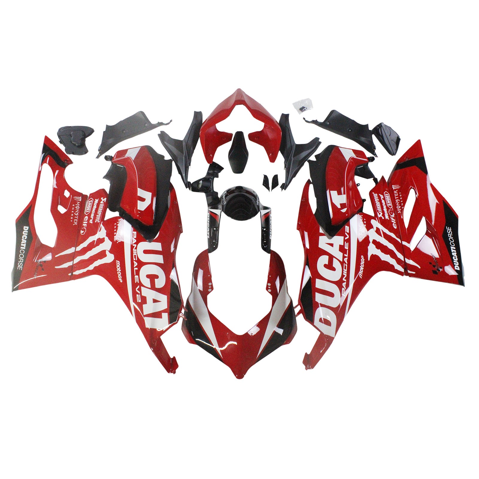 Amotopart 2020-2024 Ducati Panigale V2 Rød med hvit logo Fairing Kit