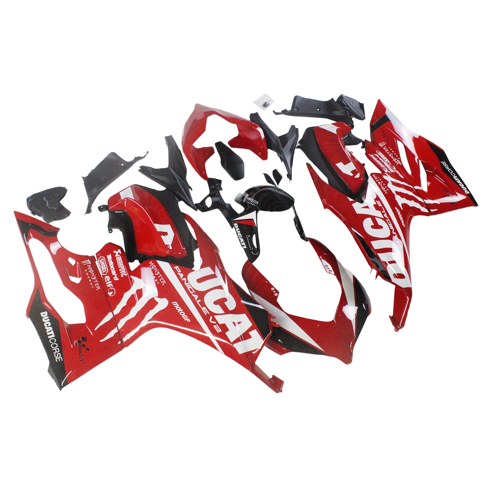 Kit carena Amotopart 2020-2024 Ducati Panigale V2 rosso con logo bianco