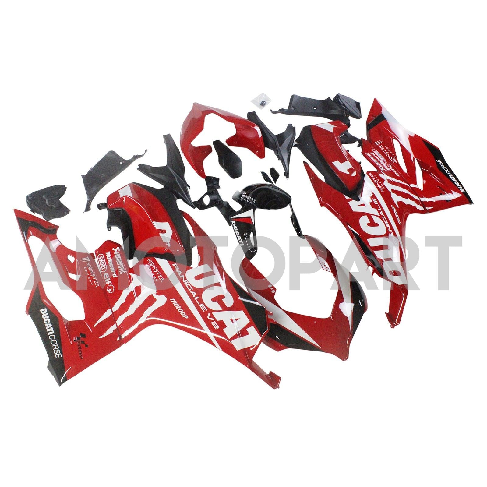 Amotopart 2020-2024 Ducati Panigale V2 Red with White Logo Fairing Kit