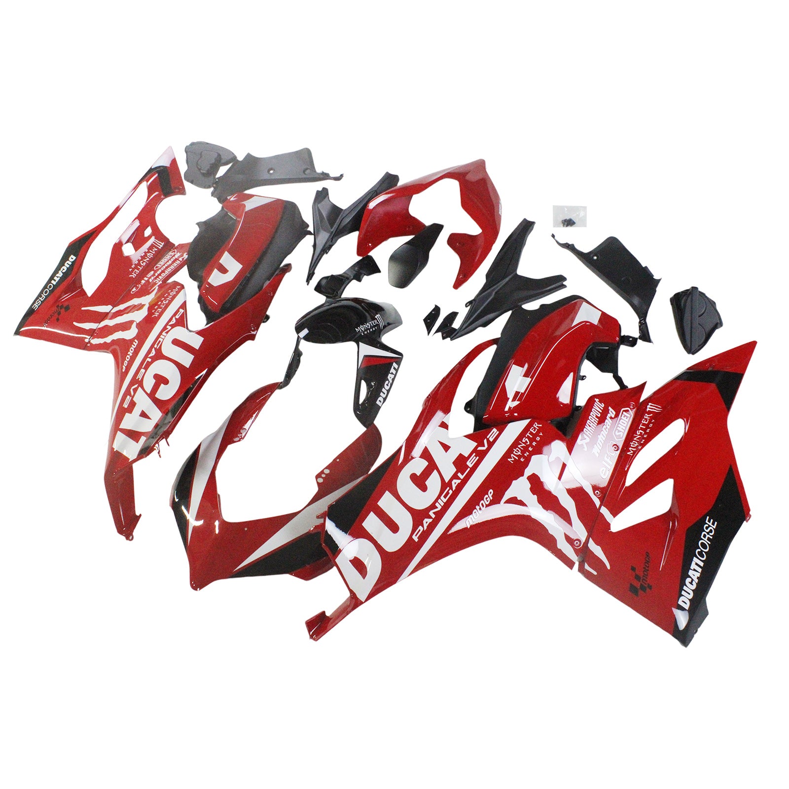 Kit carena Amotopart 2020-2024 Ducati Panigale V2 rosso con logo bianco