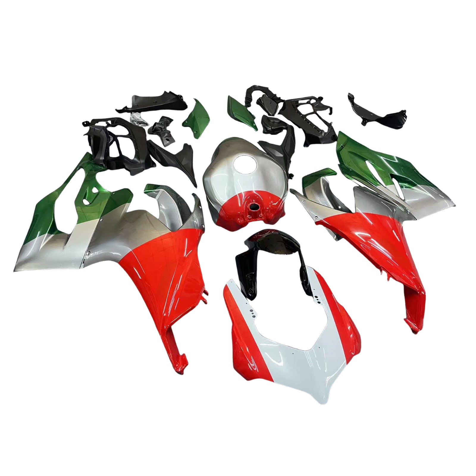 Amotopart 2020-2024 Ducati Panigale V2 Red White Green Kuip Kit