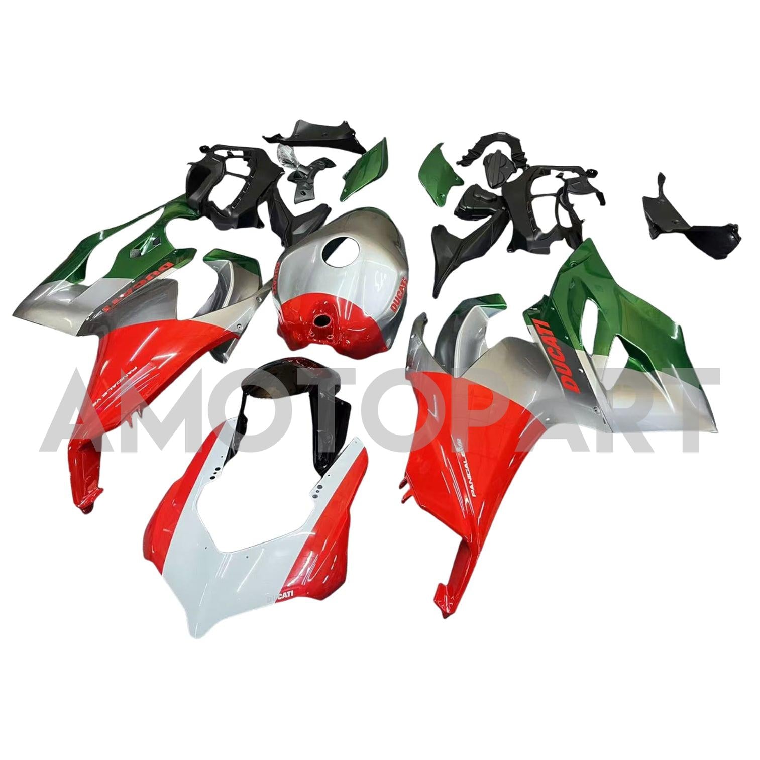 Amotopart 2020-2024 Ducati Panigale V2 Red White Green Fairing Kit