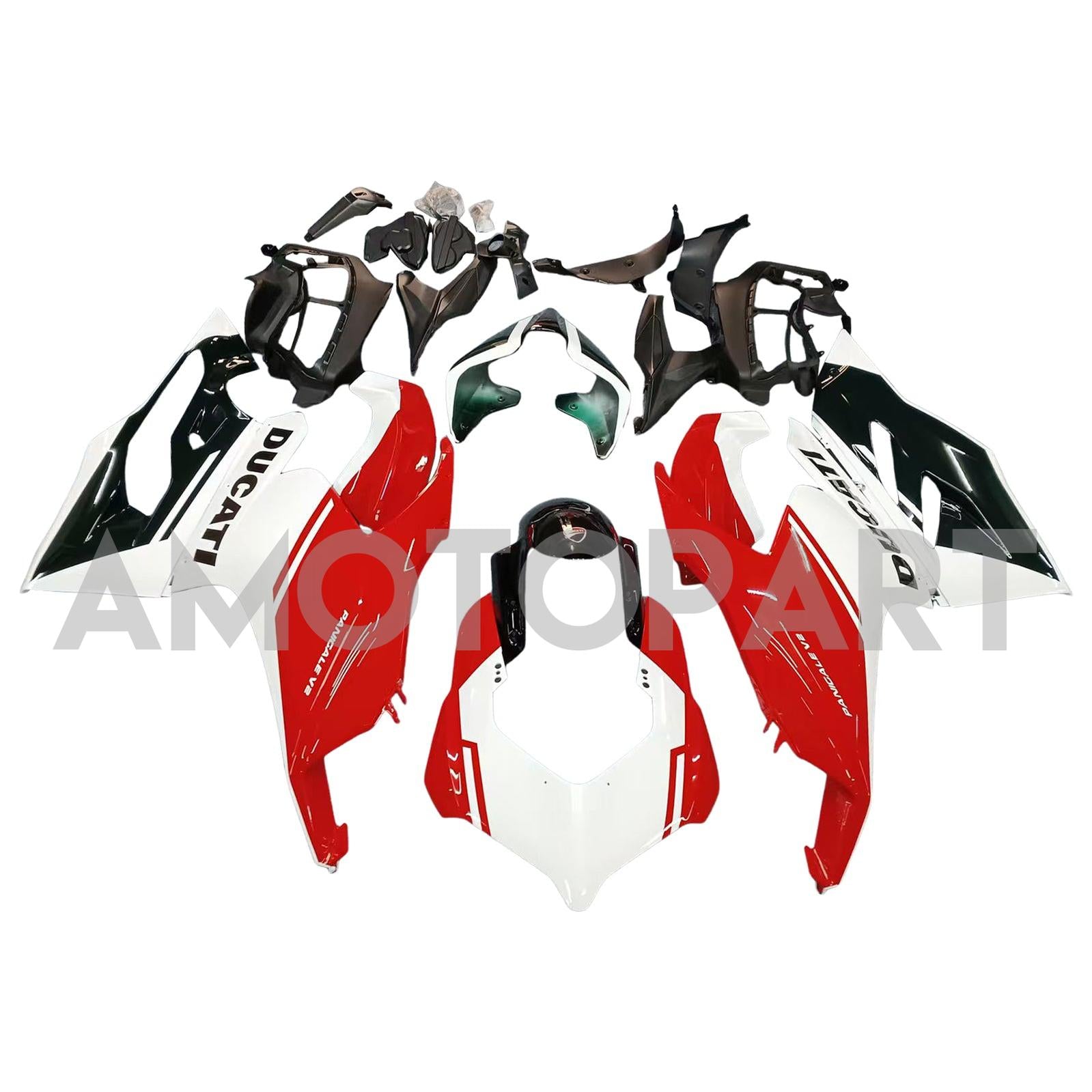 Amotopart 2020-2024 Ducati Panigale V2 Black White Red Fairing Kit