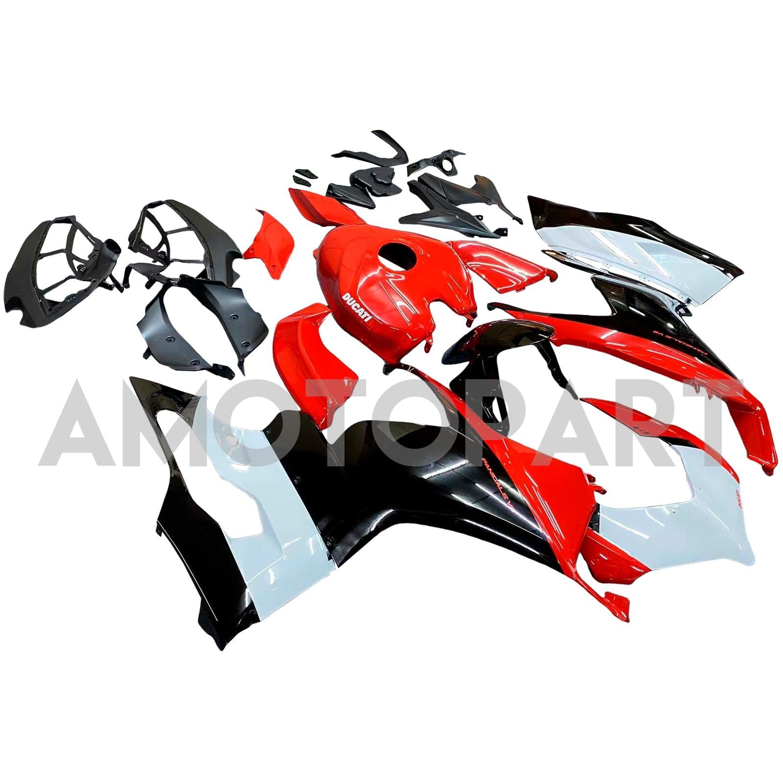 Amotopart 2020-2024 Ducati V2 blank rød svart hvit fairing kit
