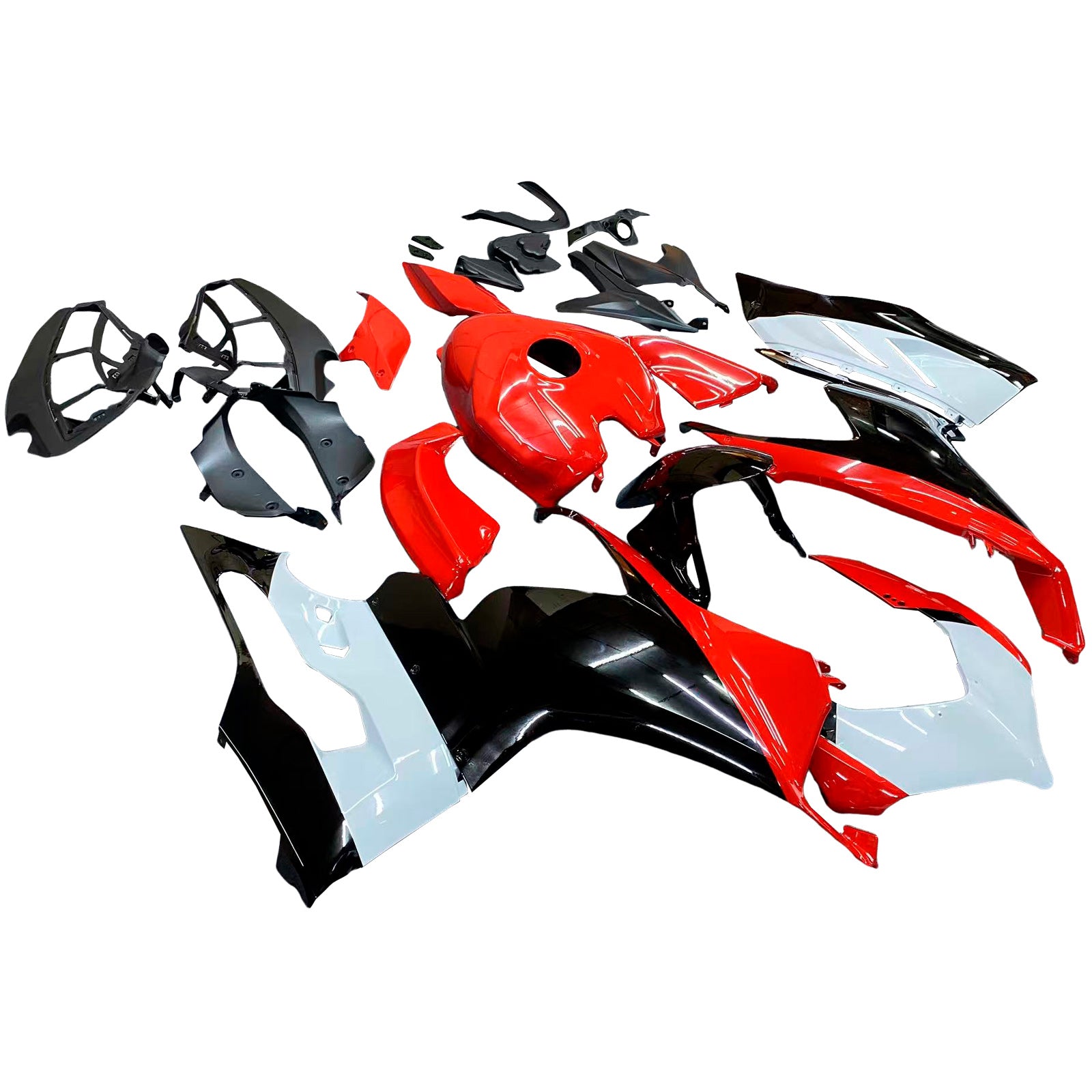 Amotopart 2020-2024 Ducati V2 Glossy Red Black White Fairing Kit