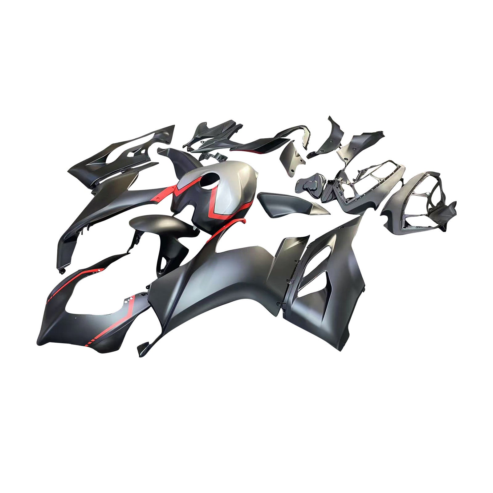 Amotopart 2020-2024 Ducati V2 Matte Black Silver Fairing Kit