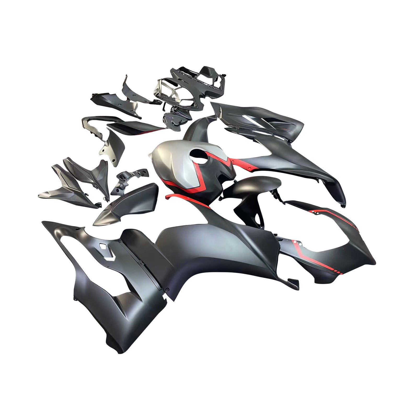 Amotopart 2020-2024 Ducati V2 Matte Black Silver Fairing Kit