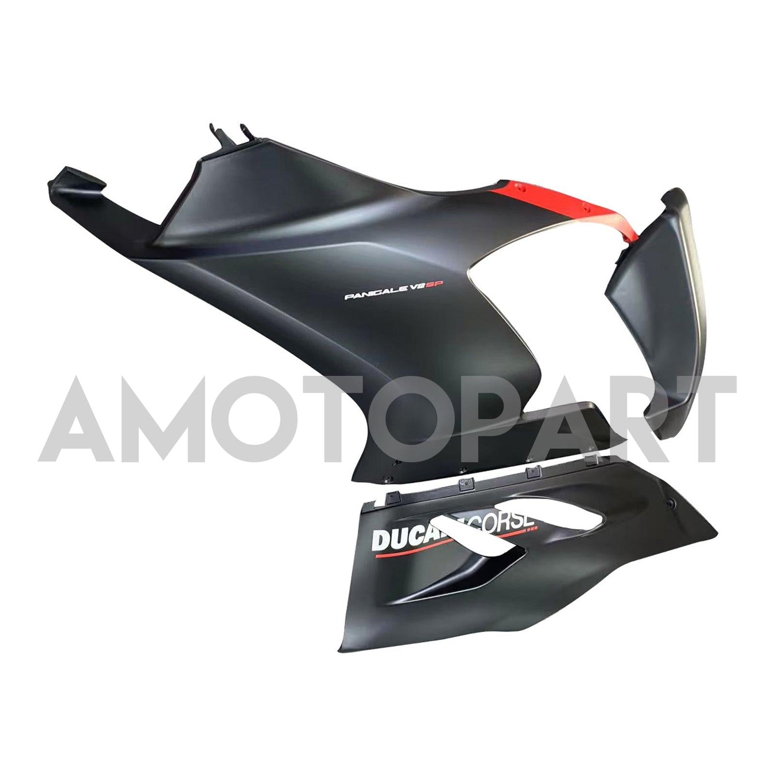 Amotopart 2020-2024 Ducati V2 Matte Black Silver Fairing Kit