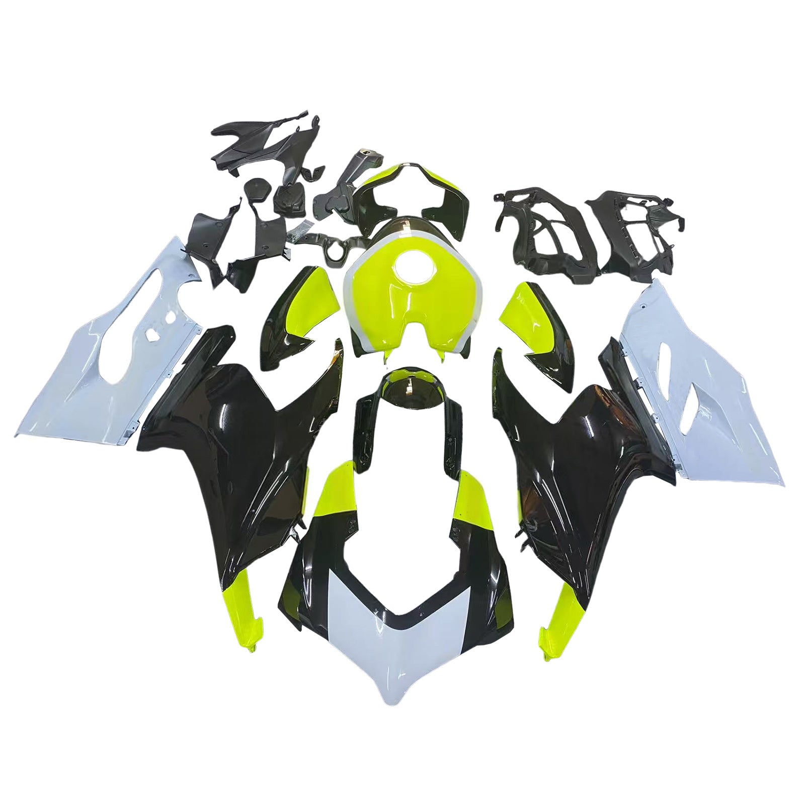 Amotopart 2020-2024 Ducati V2 Glossy Black Gray Green Fairing Kit