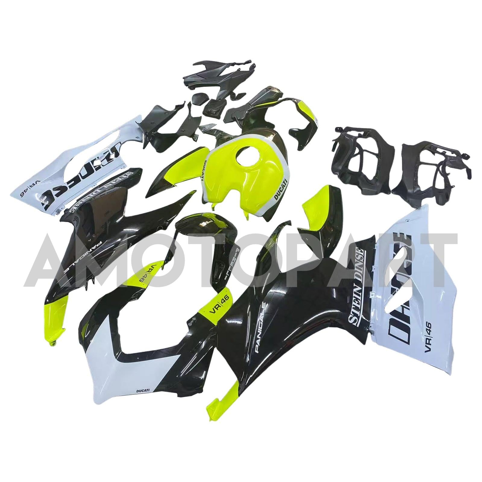 Amotopart 2020-2024 Ducati V2 Glossy Black Grey Green Fairing Kit