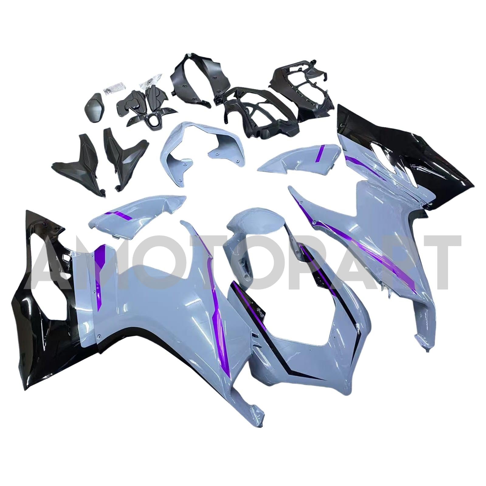 Amotopart 2020-2024 Ducati V2 Glossy Grey Black Dehnung Kit