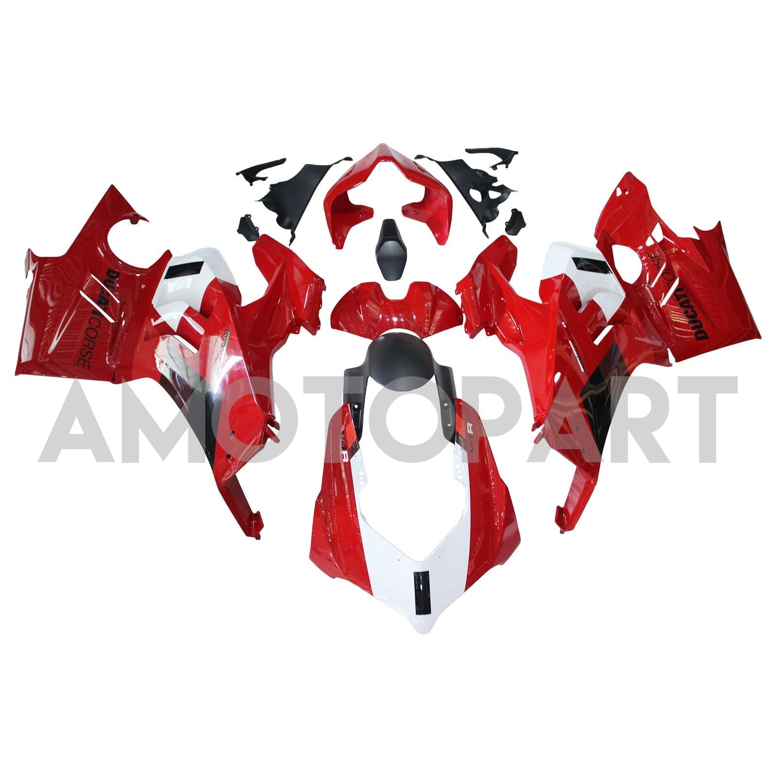 Amotopart Ducati 22-24 Panigale V4 V4S Black White Red Fairing Kit