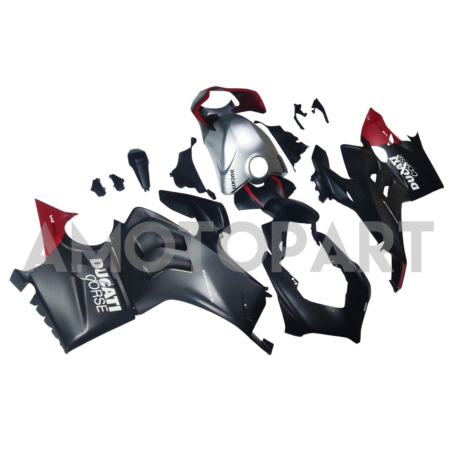 Amotopart Ducati 22-24 Panigale V4 V4s Schwarzes Rotwittchen Kit