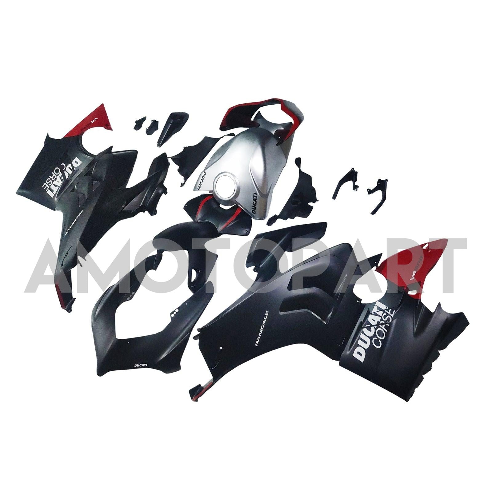 Amotopart Ducati 22-24 Panigale V4 V4S y 23-24 Panigale V4SP V4R Kit de carenado negro rojo blanco
