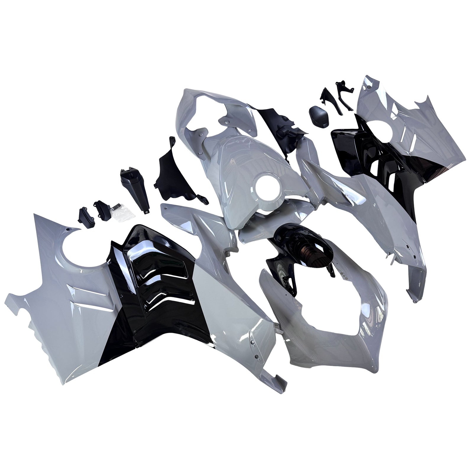 Amotopart Ducati 22-24 Panigale V4 V4S Black Light Grey Fairing Kit