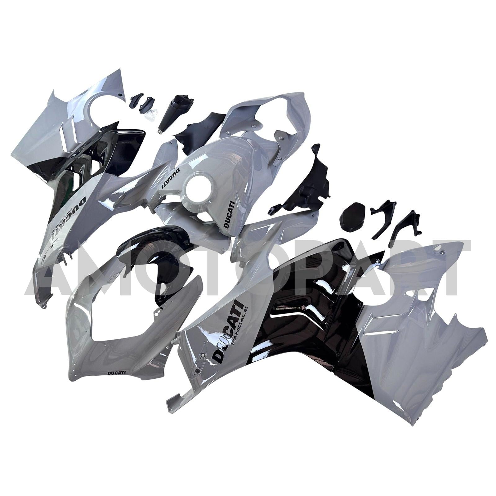 Amotopart Ducati 22-24 Panigale V4 V4S Black Light Grey Fairing Kit