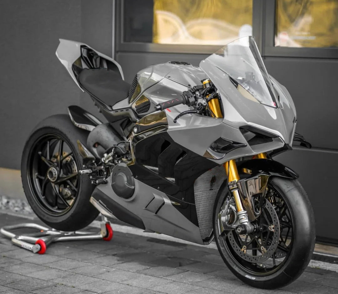 Amotopart Ducati 22-24 Panigale V4 V4S Black Light Grey Fairing Kit