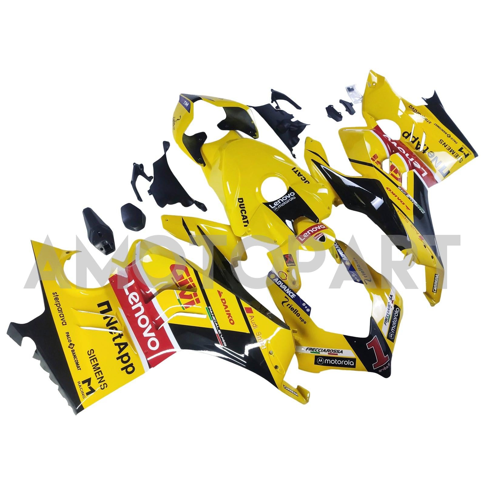 Amotopart Ducati 22-24 Panigale V4 V4S Black Yellow Red Fairing Kit