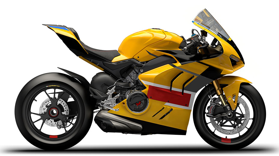 Amotopart Ducati 22-24 Panigale V4 V4S Black Yellow Red Fairing Kit