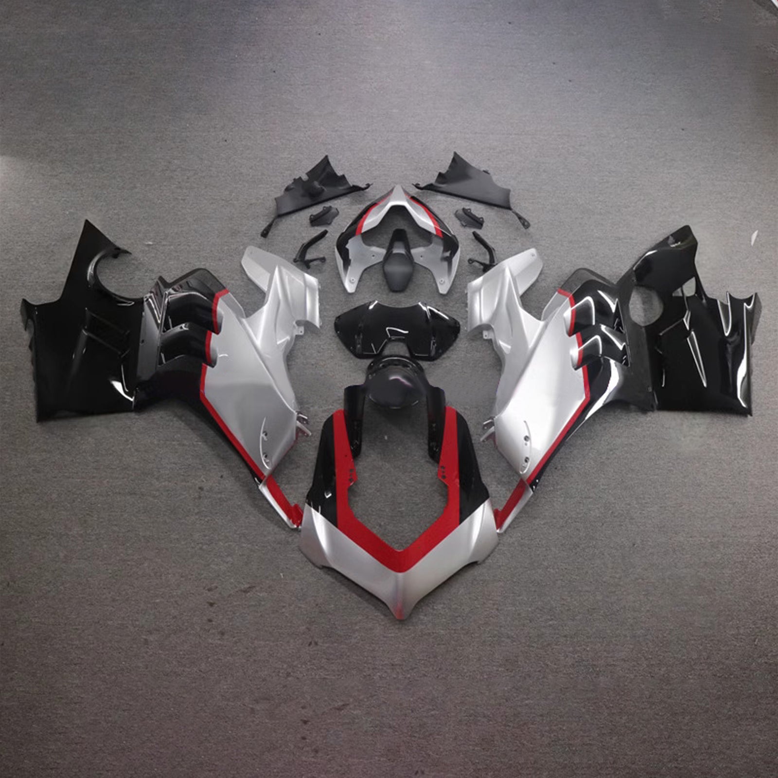 Amotopart Ducati 22-24 V4 V4S Silver Black Fairing Kit