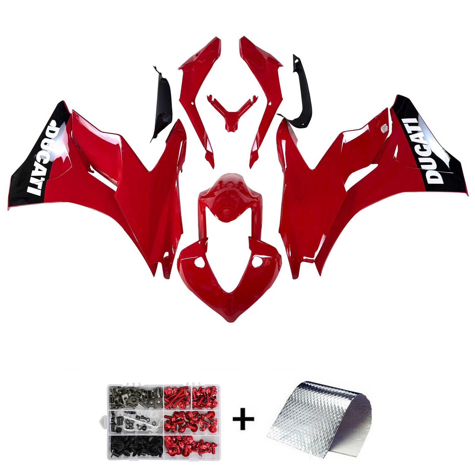 Amotopart 2017–2022 Ducati Supersport 939/939S rot-schwarzes Verkleidungsset