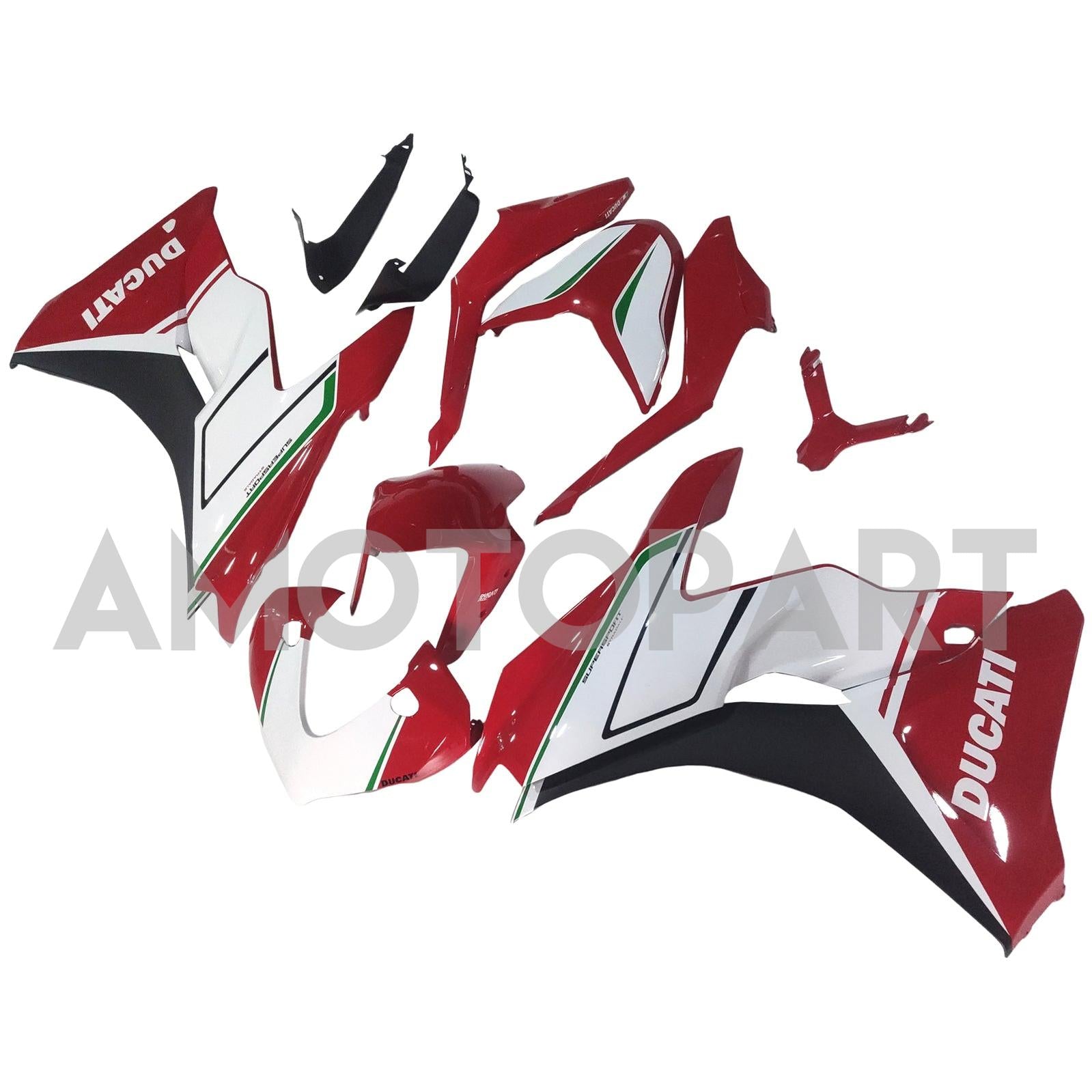 Amotopart 2017-2022 Ducati Supersport 939/939S White Red Fearing Kit