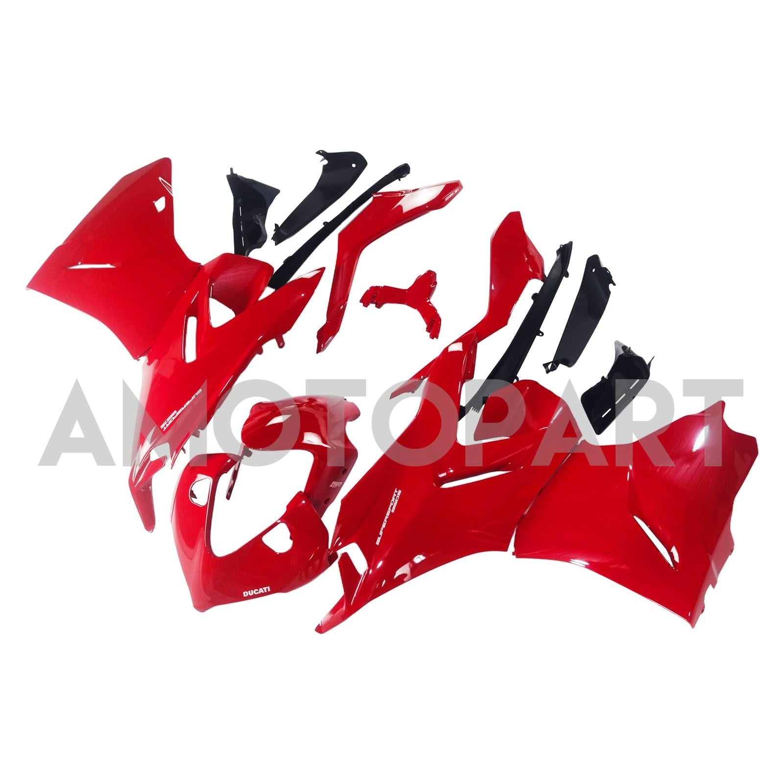 Amotopart 2021-2024 Ducati Supersport 950/950S Schwarzes Rotverkleidungskit
