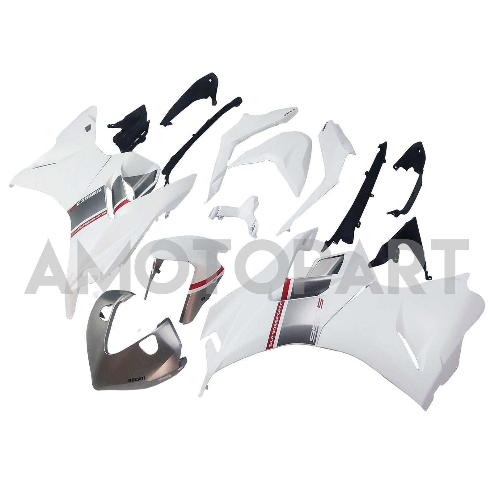 Amotopart 2021-2024 Ducati Supersport 950 / 950S White Red Fairing Kit