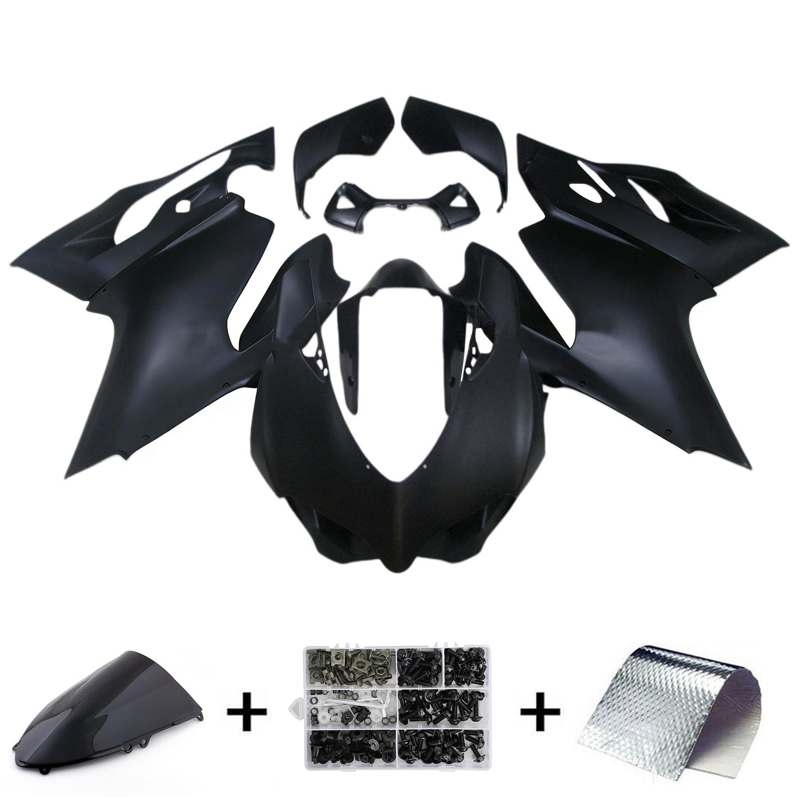 Amotopart 2012-2015 Ducati 899 Matte Black Fairing Kit