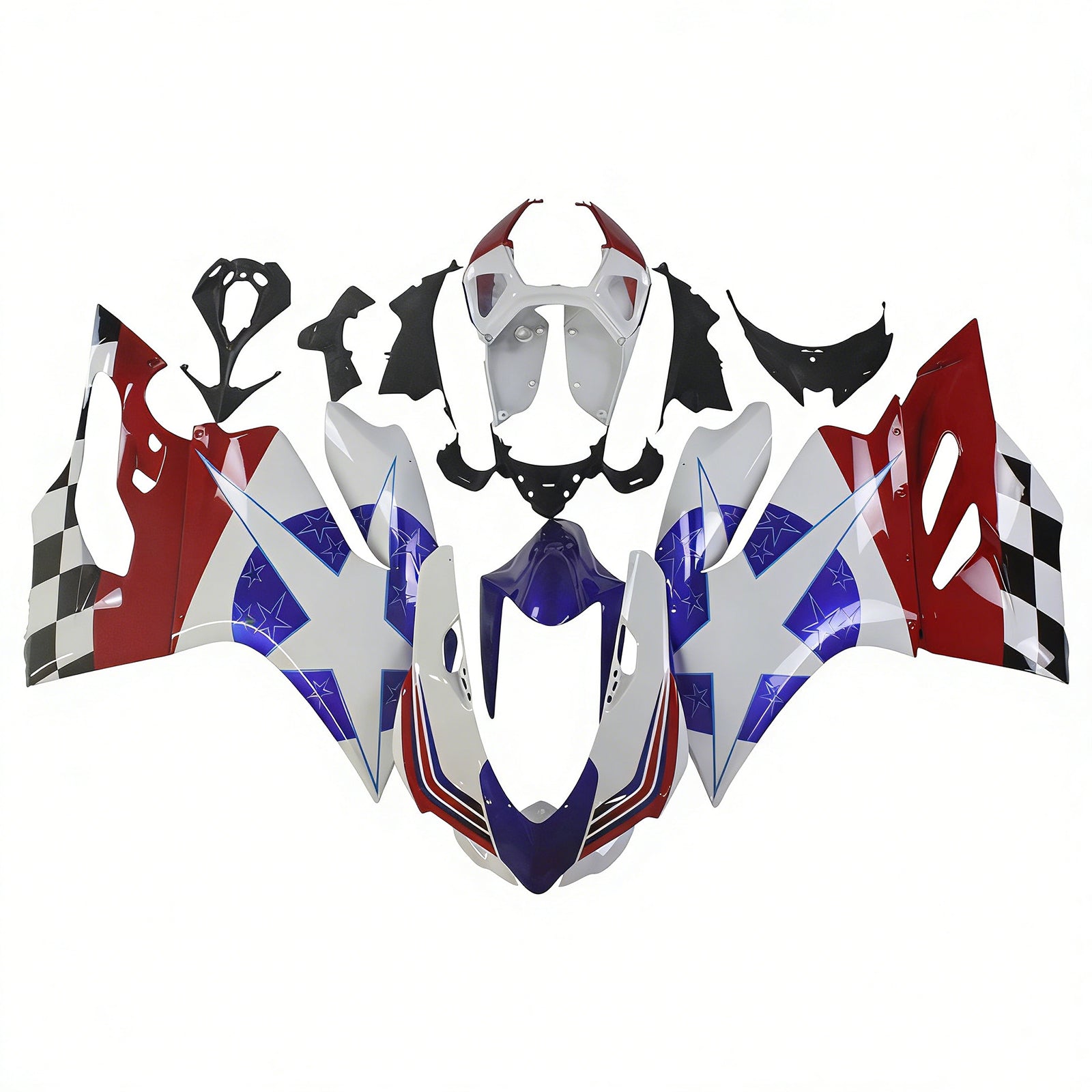 Amotopart 2012-2015 Ducati 899 Blau Rot & White Stars Verkleidungssatz
