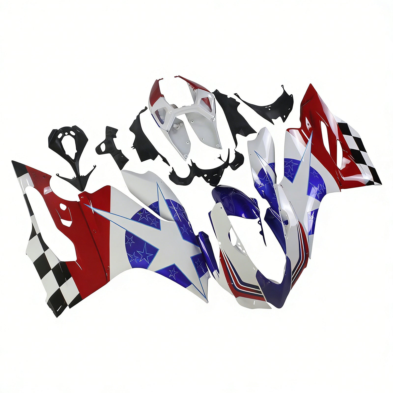 Amotopart 2012-2015 Ducati 899 Blau Rot & White Stars Verkleidungssatz