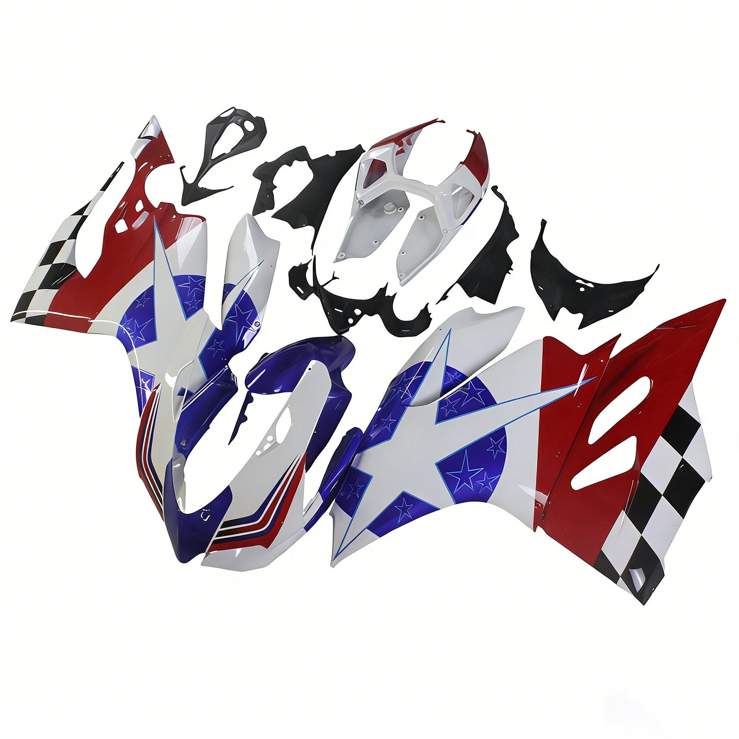 Amotopart 2012-2015 Ducati 899 Blau Rot & White Stars Verkleidungssatz