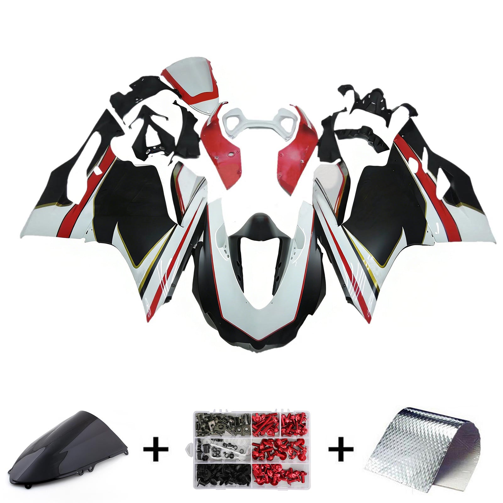 Amotopart 2012-2015 Ducati 899 White Black Red Fairing Kit