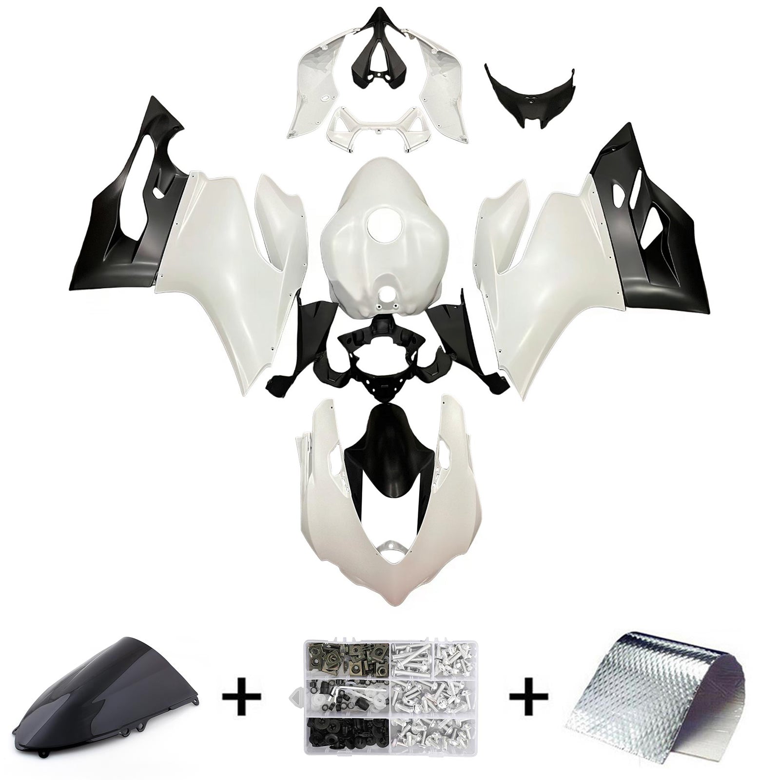 Amotopart 2012-2015 Ducati 899 Black＆White Fairing Kit