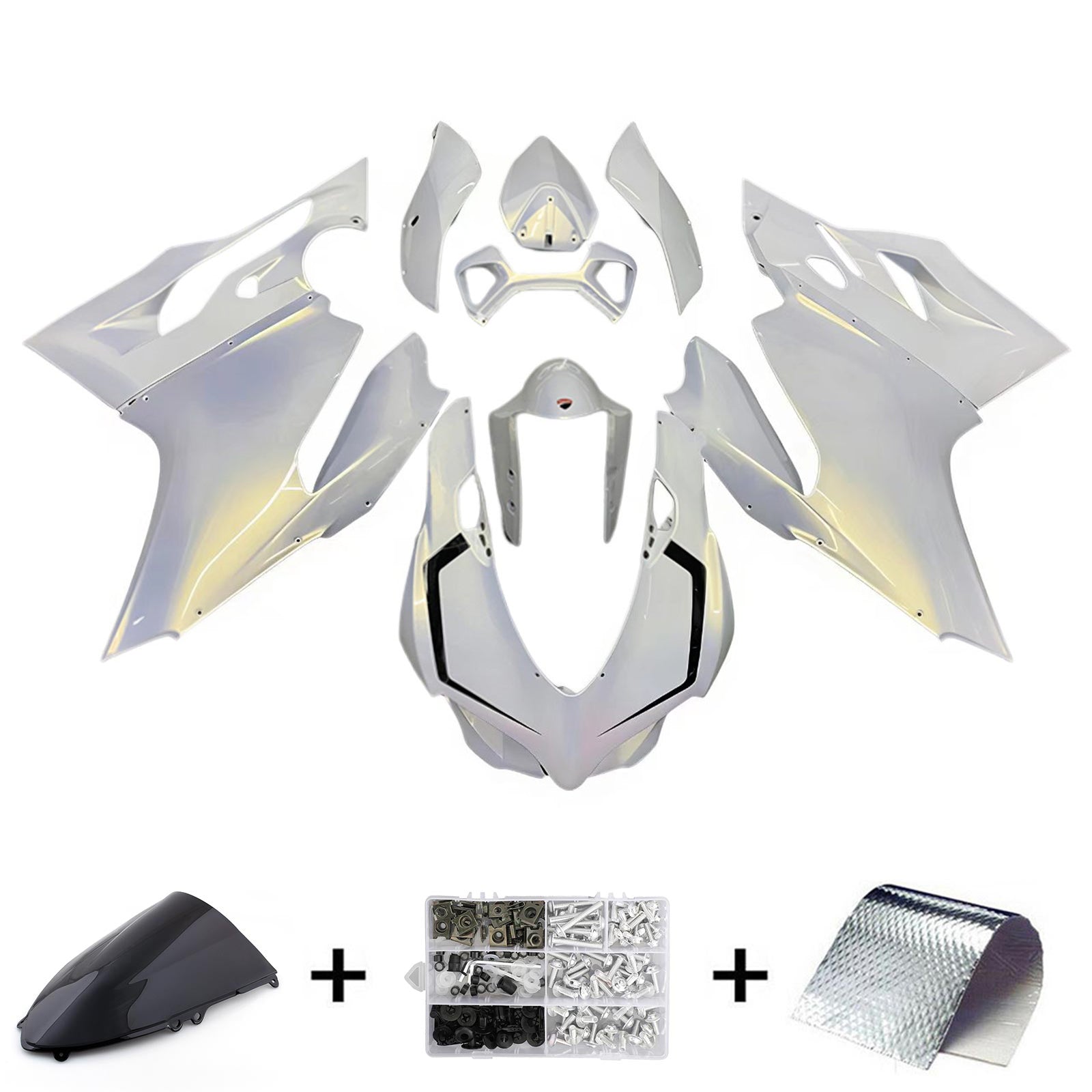 Amotopart 2012-2015 Ducati 899 Pearl White Fairing Kit